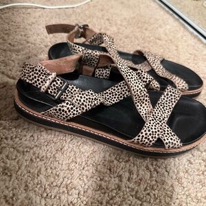 Madewell Spotted Calf Strappy Sandals